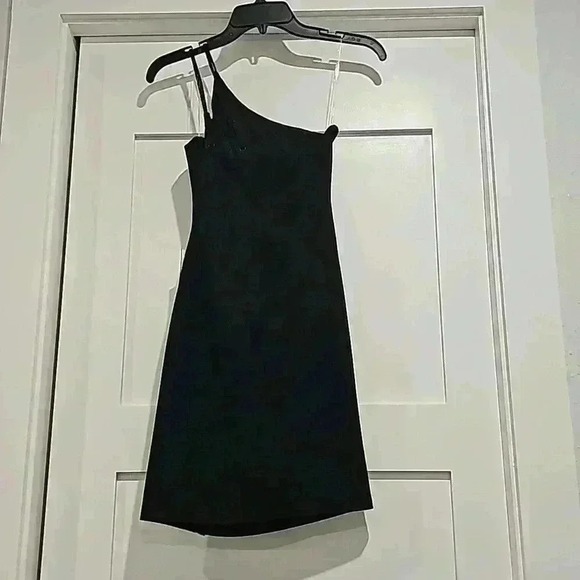 Next/Up Little Black Dress One Shoulder Bodycon Mini HOMECOMING - Picture 3 of 7